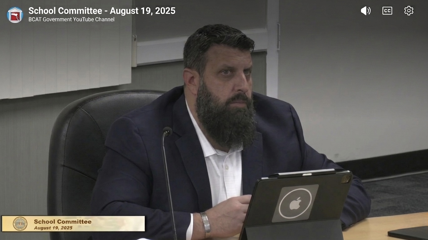 Jeremy Brooks serving on the Burlington School Committee